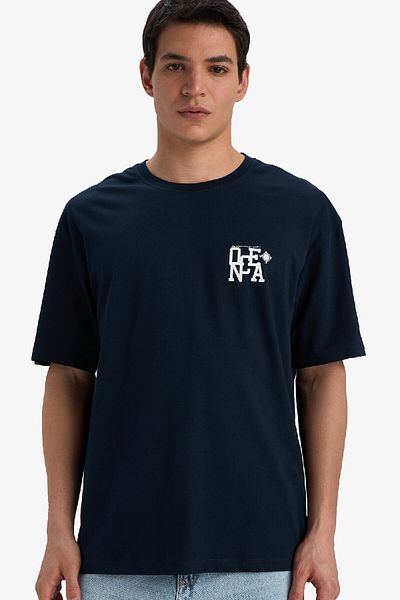 DeFacto 100% Cotton Comfort Fit Crew Neck Printed Short Sleeve T-Shirt C4082Ax25Sm