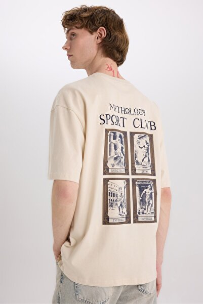 DeFacto 100 % Baumwolle, Oversize-T-Shirt mit weitem Schnitt, Rundhalsausschn...