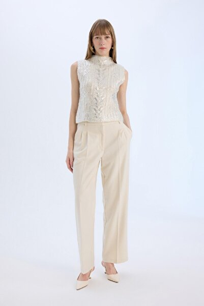 DeFacto Flanellhose mit hoher Taille und weitem Bein – E6115AX24WN