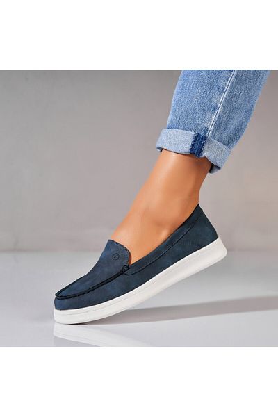 Joana Pantofi Casual Dama Albastru Marin Confectionati Din Piele Ecologica Nieve