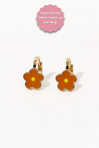 MakeWell Non-Perforated Earrings Ear for Children Without Holes Flower Design Clip-On Children's Earrings