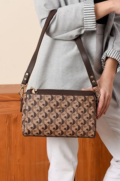 Cacharel Paris Women's 4 Compartment Long Cross Strap Shoulder & Hand Bag (27X18Cm)