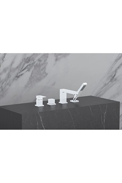 HESANIT Infinity Deck Mounted Bath Faucet With Hand Shower Set Chrome