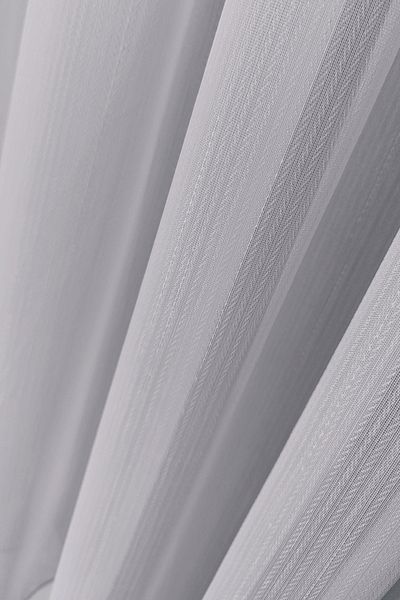 Madame Dower Bamboo Herringbone Patterned 1X3 Grammage Crepe Tulle Curtain - Iron-Free Durable Fabric