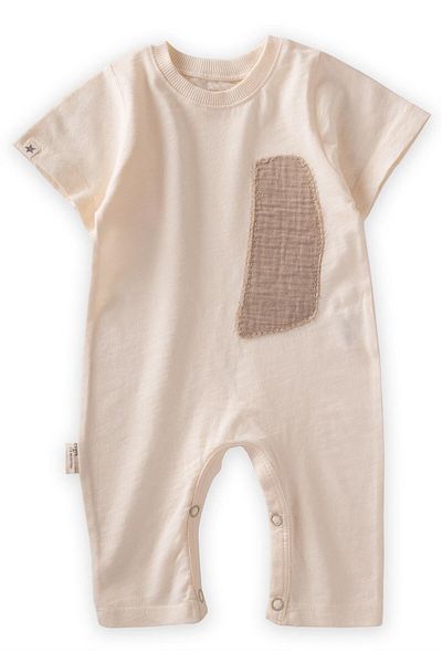 Cigit Jumpsuit mit abstrakter Applikation, 0-3 Jahre, Sand