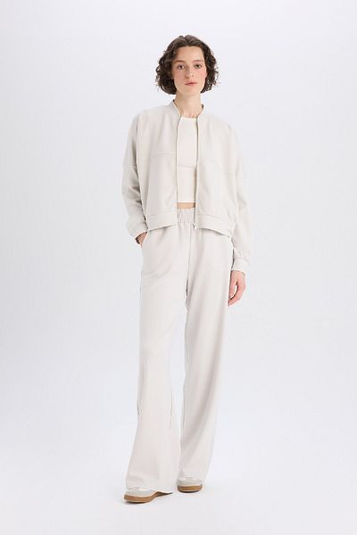 DeFacto Basic Straight Sweatpants mit weitem Bein und elastischer Taille – Soft Touch E5818ax25sp