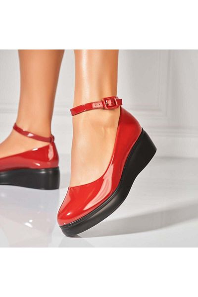 Joana Pantofi dama casual Bordo din Piele Ecologica Lacuita Tamara
