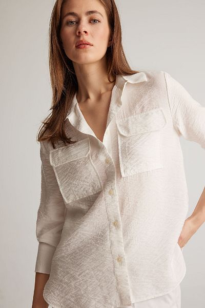 DeFacto Regular Fit Basic Plain Double Pocket Long Sleeve Shirt E5925Ax25Sp