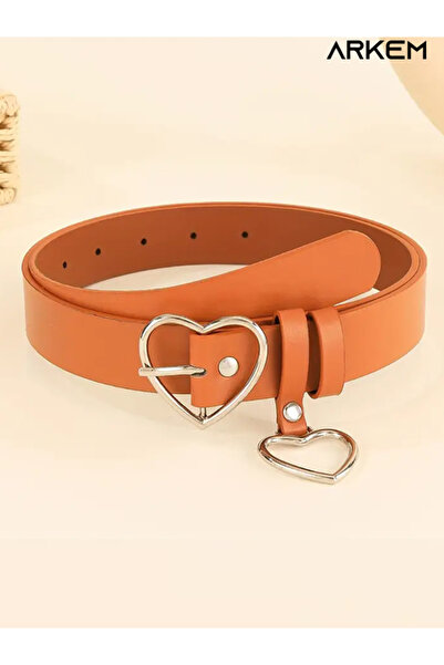 ARKEM CLUB Aşk Kalp Tokalı Kemerleri Rahat, Günlük, Elbise İş Tarzı Etek Pant...