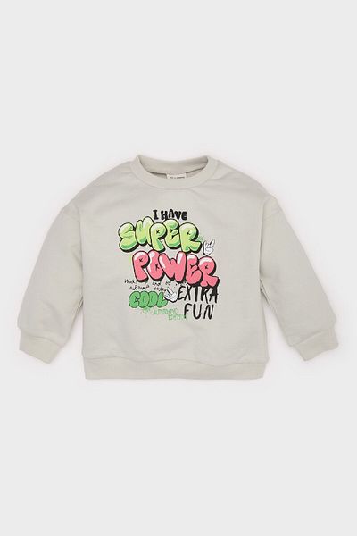DeFacto Baby Boy Crew Neck Printed Sweatshirt E5936A525Sp