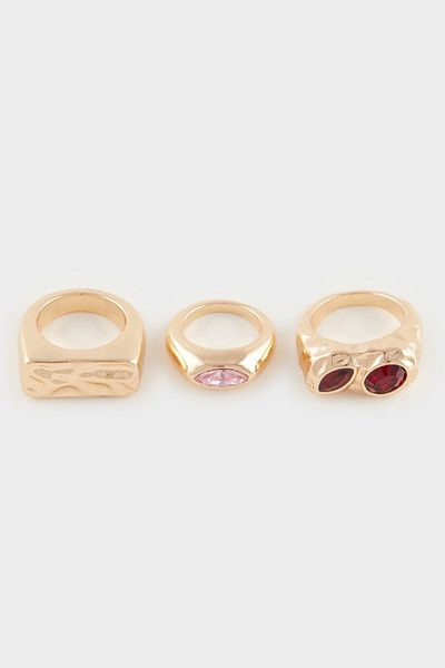 DeFacto Women's 3-Piece Gold Ring E4058Axns