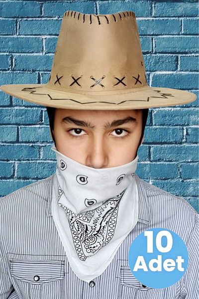 Uniquetrenders Παιδικό Unisex Bandana Nubuck καουμπόικο καπέλο (8-14 ετών)