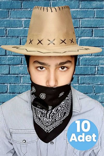 Uniquetrenders Παιδικό Unisex Bandana Nubuck καουμπόικο καπέλο (8-14 ετών)