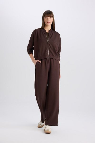 DeFacto Basic Straight Sweatpants mit weitem Bein und elastischer Taille – Soft Touch E5818ax25sp