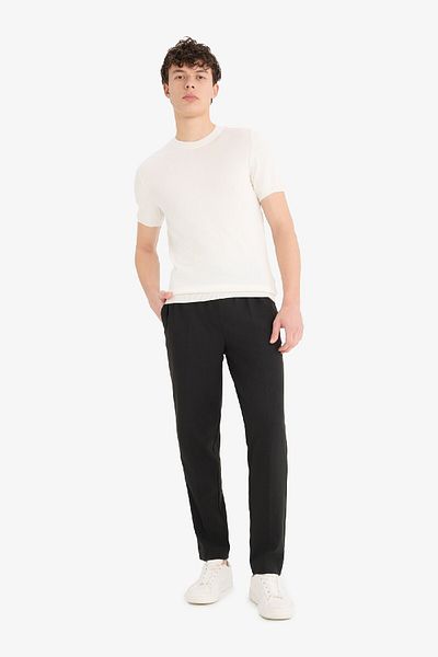 DeFacto Πλεκτό μπλουζάκι με κοντό μανίκι Standard Fit Crew Neck E3239ax25sp