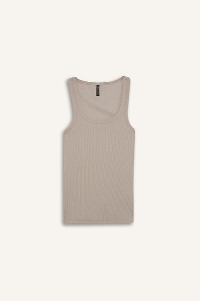 DeFacto Slim Fit Slim Fit Basic Απλό στρογγυλό λαιμό με ραβδωτό καμιζόλα εσώρουχο E5539AX25SM