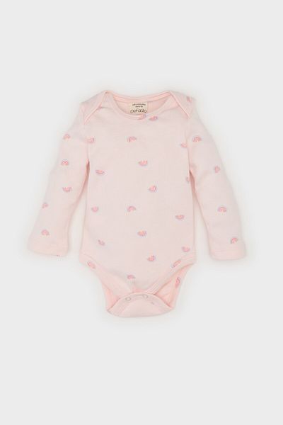 DeFacto Rainbow Print Long Sleeve Snap Body for Newborn Baby Girl - E6319A525Sp