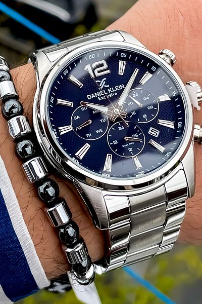 Daniel Klein Men's Steel Watch - Active Chronometer and Date Bracelet