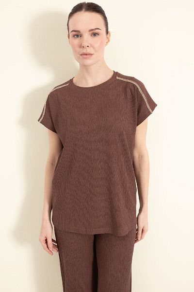 DeFacto Regular Fit Crew Neck Wrap Short Sleeve T-Shirt E1639Ax25Sp
