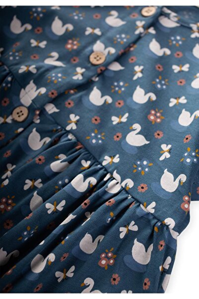 Cigit Rochie de buzunar cu model 2-8 ani Albastru Indigo