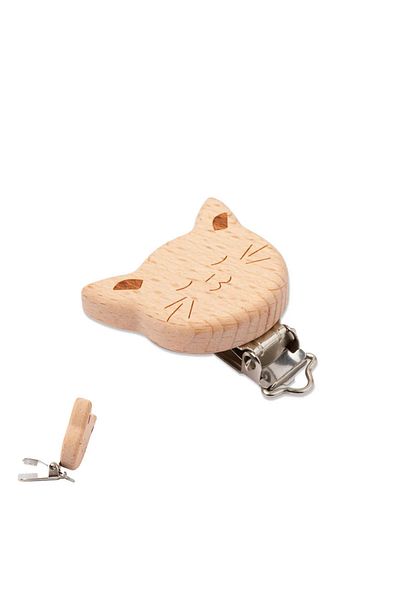 Sahi Aksesuar Cat Model Wooden Pacifier Chain Hanger Clip (1 Piece) BEZYI1395