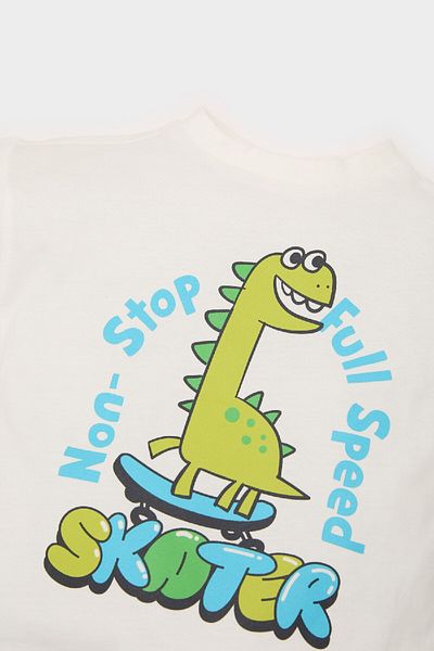 DeFacto Baby Boy Crew Neck Dinosaur Printed Short Sleeve T-Shirt E5982A525Sm