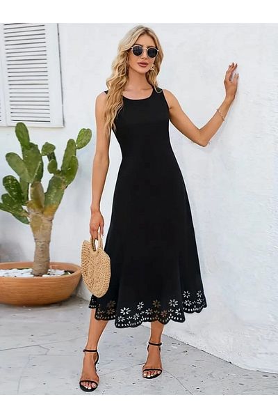 Monapera Rochie midi cu tiv cu bretele cu imprimeu floral