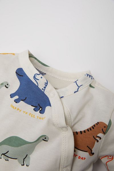 DeFacto Langarm-Strampler mit Dinosaurier-Aufdruck für Babys – E6044A5NS
