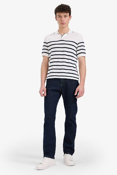 DeFacto 100% Cotton Standard Fit Short Sleeve Striped Polo T-Shirt E5861Ax25Sp