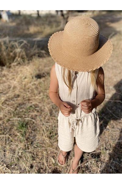 Cigit Sarh Linen Overal bez rukávů 2-6 Natural
