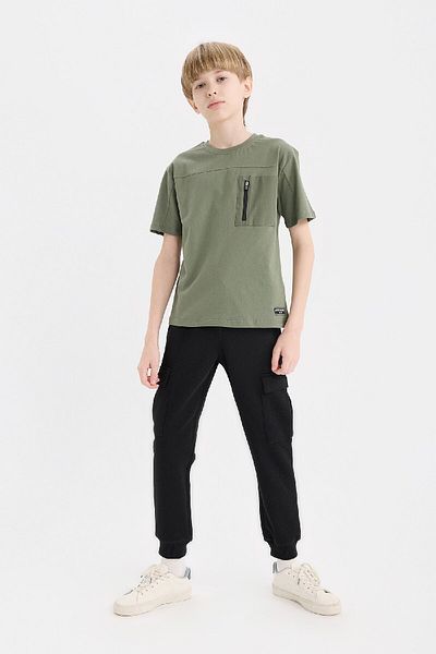 DeFacto Boys' 2 Piece Set Short Sleeve T-Shirt Cargo Pocket Pants E2820A825Sp