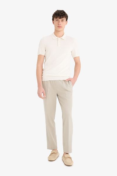 DeFacto Πλεκτό μπλουζάκι Polo με κοντό μανίκι Standard Fit E3241AX25SP