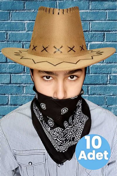 Uniquetrenders Children's Unisex Bandana Nubuck Cowboy Hat (8-14 Years)