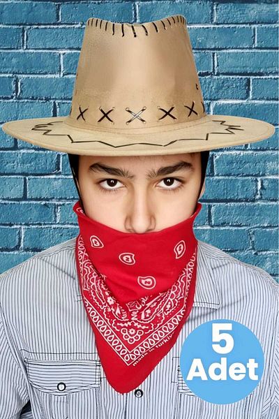 Uniquetrenders Καπέλο καουμπόι Nubuck Bandana 5 τεμαχίων (8-14 ετών)