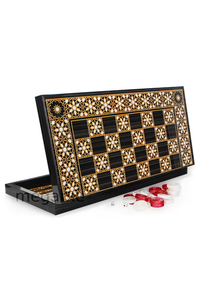 megame Lüks ahşap yüksek kaliteli cilalı siyah klasik Orient Tavla kişiye özel (İSTEĞE BAĞLI)