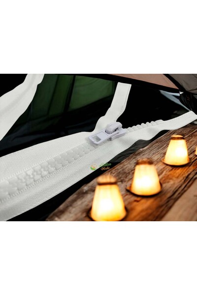 ecottonworks Geniş Diş Tente Çadır Yat ve Tekne Fermuar Tip 9 Kemik Beyaz Fer...