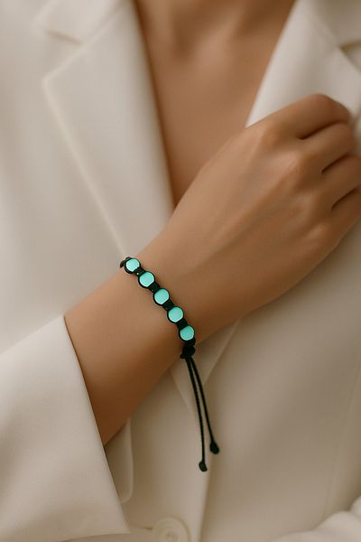 Sewor Original Cat's Eye Bracelet with Knitted String Design that Glows in the Dark