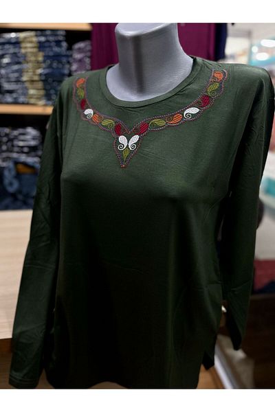 TCR Women's Lycra Embroidered Combed Cotton Blouse