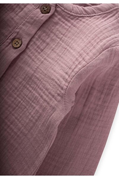 Cigit 0-3 Years Lilac Muslin Jumpsuit - Placket and Seasonal