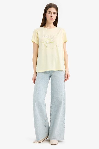 DeFacto Regular Fit Crew Neck Printed Short Sleeve T-Shirt E6198Ax25Sm