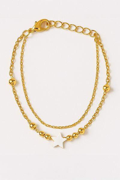 MakeWell Summer Pearl Beaded Natural Stone Heart and Star Design Bracelets for Summer