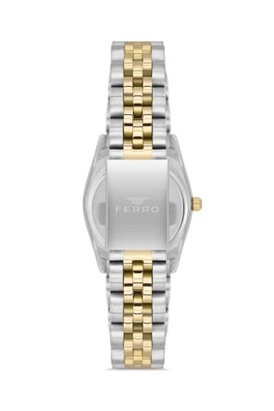 FERRO Silver/Yellow Steel Band Women's Wrist Watch Fl21450A-D