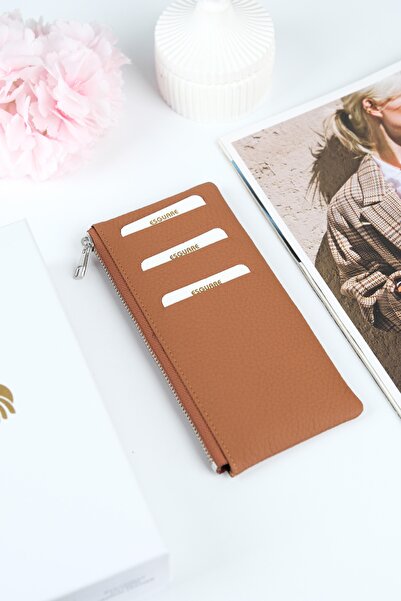 ESGUARE حافظة بطاقات نسائية جلدية أصلية