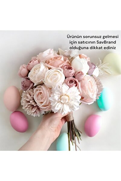 SavBrand Pudra Çiçekli Şakayıklı Gelin Çiçeği ve Yaka Çiçeği