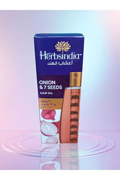 Herbsindia زيت شعر بالبصل و7 بذور أعشاب مع أنبوب مغذي 280 مل