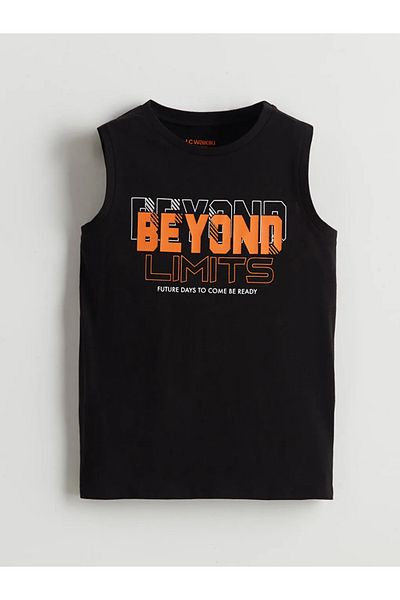 LC Waikiki Σετ πιτζάμες LCW Kids Black Crew Neck με αγορίστικο σορτς