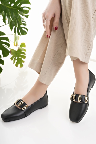 Modafırsat Kadın Babet Siyah Şık Ev İş Ofis Günlük Ayakkabı