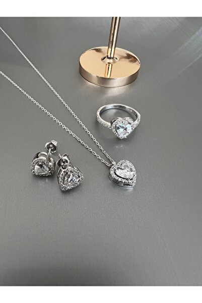 Zeta Jewel Kalpli Yüzük Kolye Küpe Seti