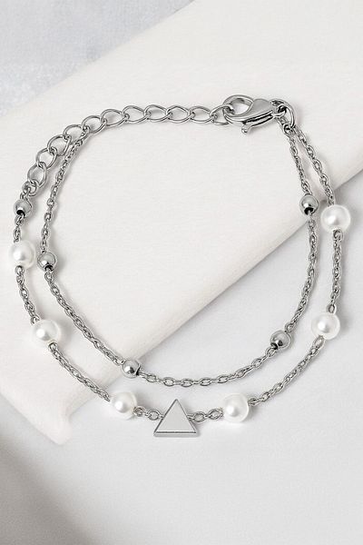 MakeWell Summer Pearl Beaded Natural Stone Heart and Star Design Bracelets for Summer