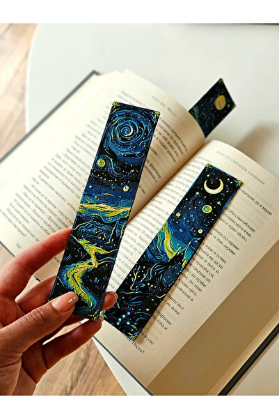 genomera Set de 3 semnuri de carte Van Gogh Noaptea înstelată